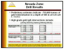 Nevada Zone: Drill Results